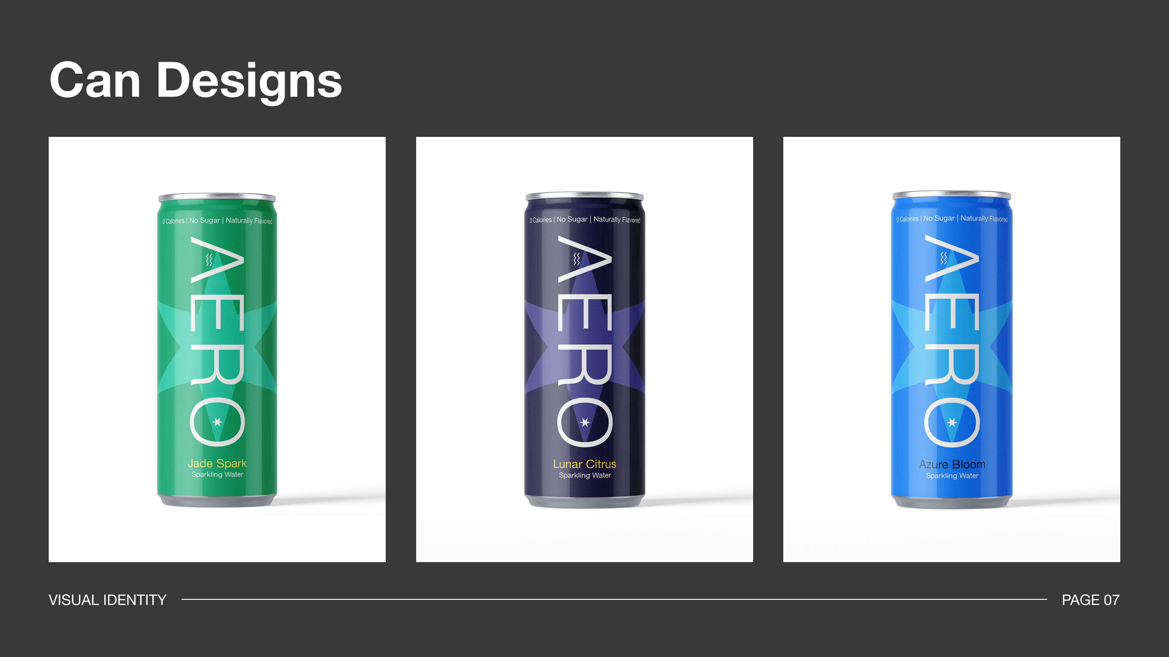 Can designs slide of Aero Sparkling Water brand guidelines