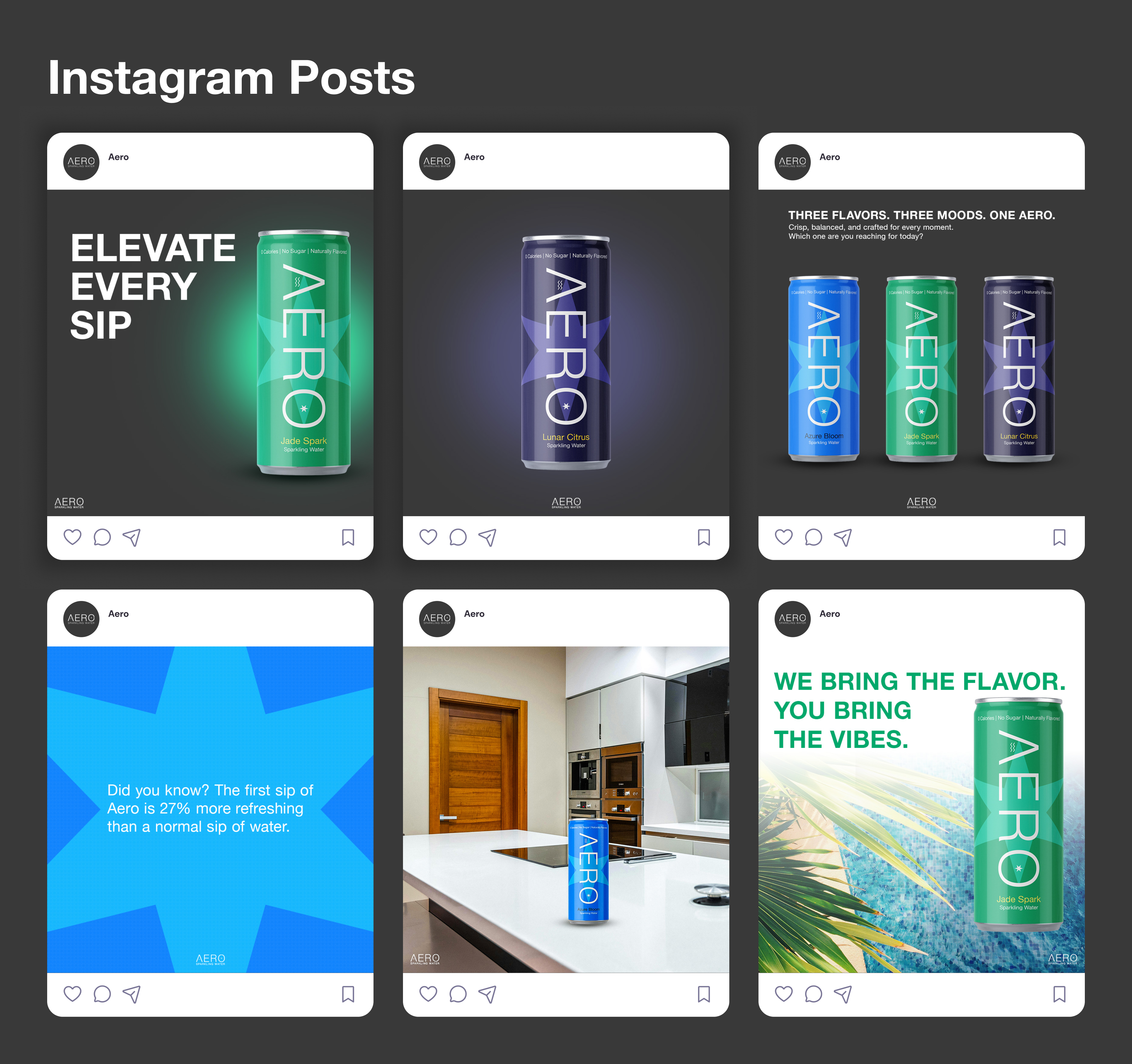 Instagram posts for aero sparkling water