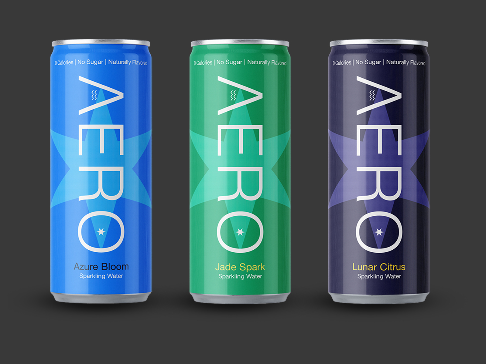 six pack packaging design of Aero Sparkling Water