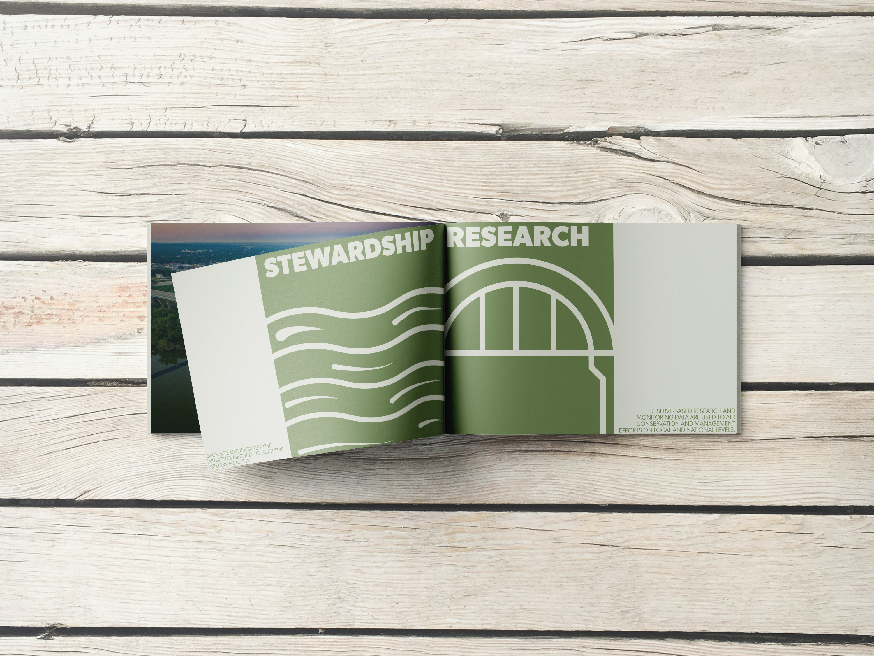 Bay of Green Bay National Estuarine Research Reserve brand vision book mockup