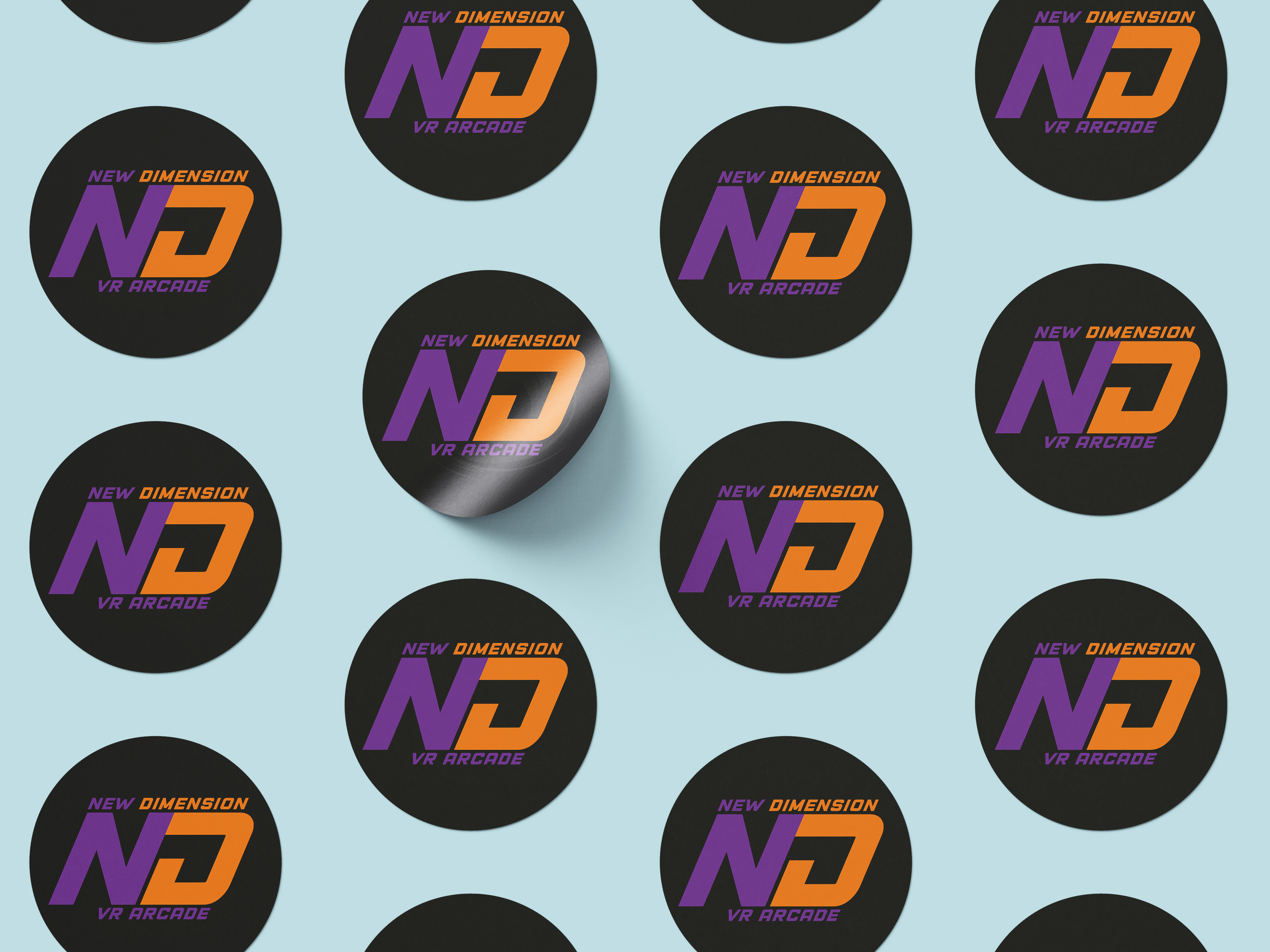 new dimension virtual reality arcade sticker design