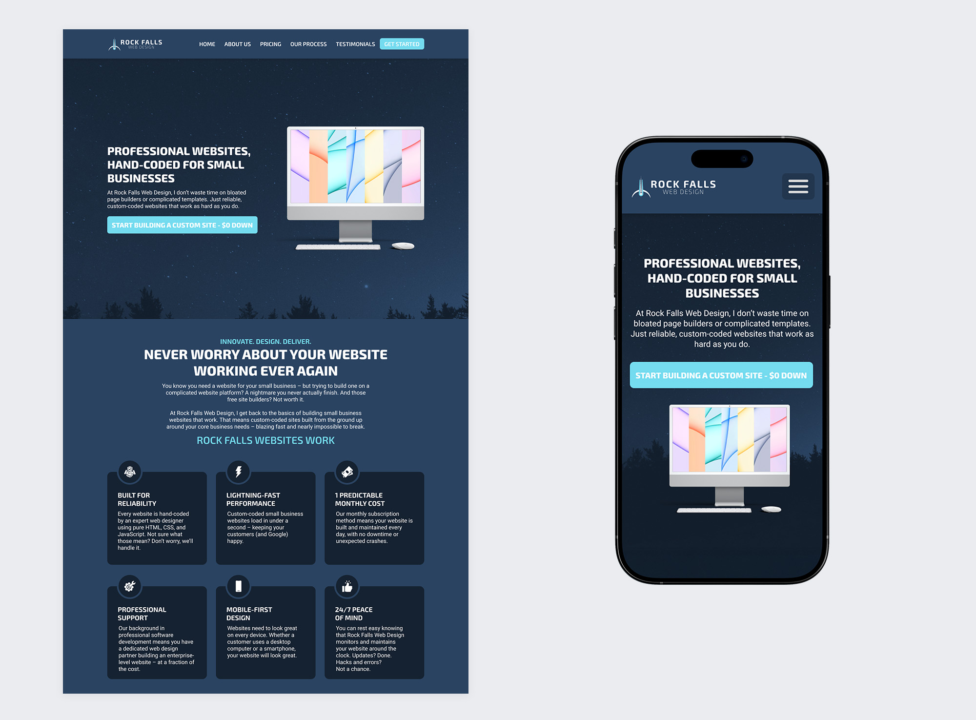 rock falls web design